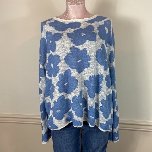 FLOWER sweater blue/white lightweight - Picture 4 of 6